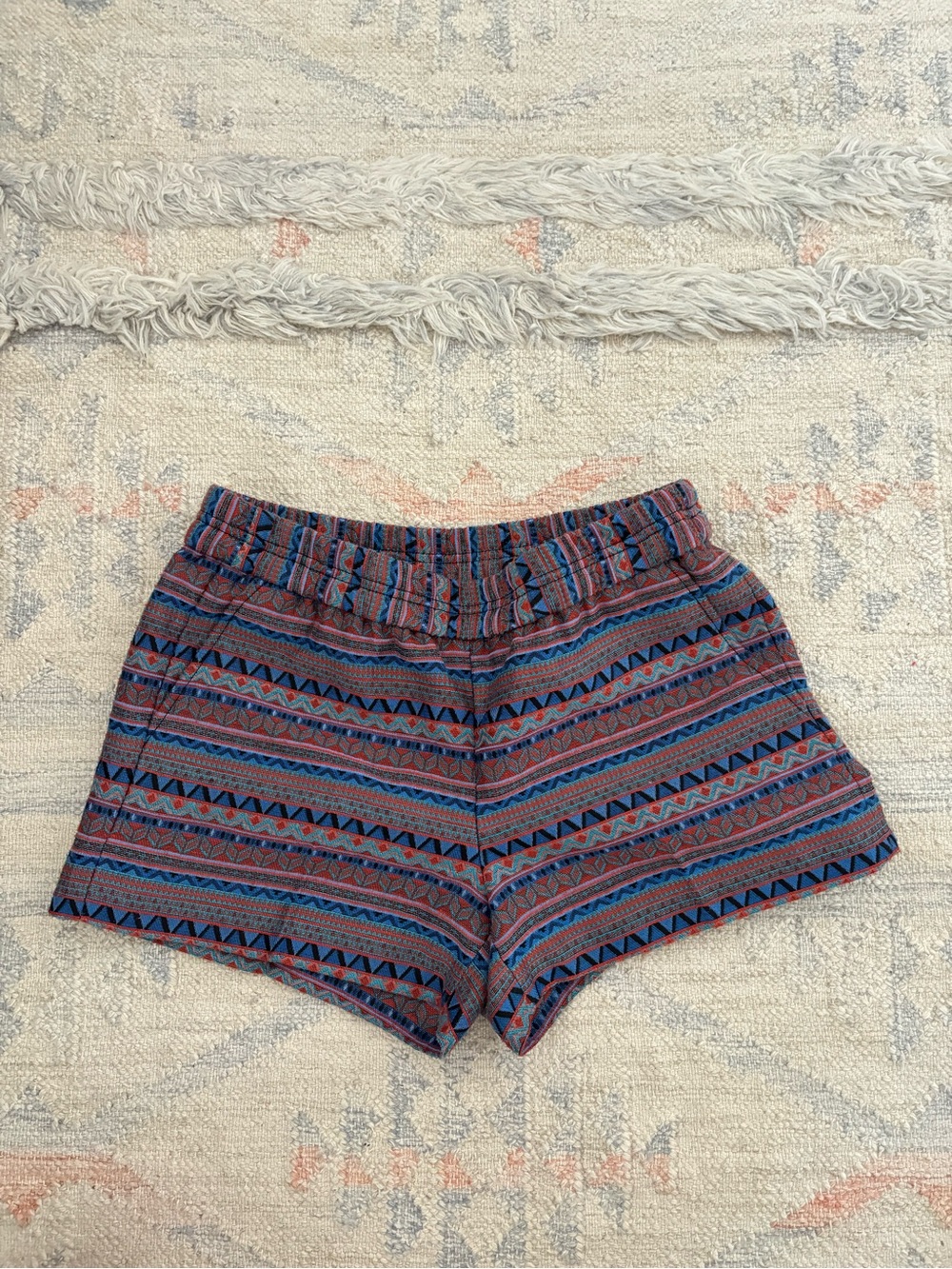 J. Crew Navy and Red Patterned Shorts